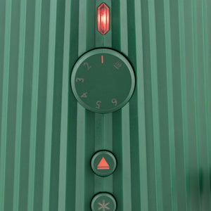 Alessi Plissé MDL08 GR - Tostapane di Design, Sei Livelli di Doratura, in Resina Termoplastica, Spina Europea, 850 W, Verde