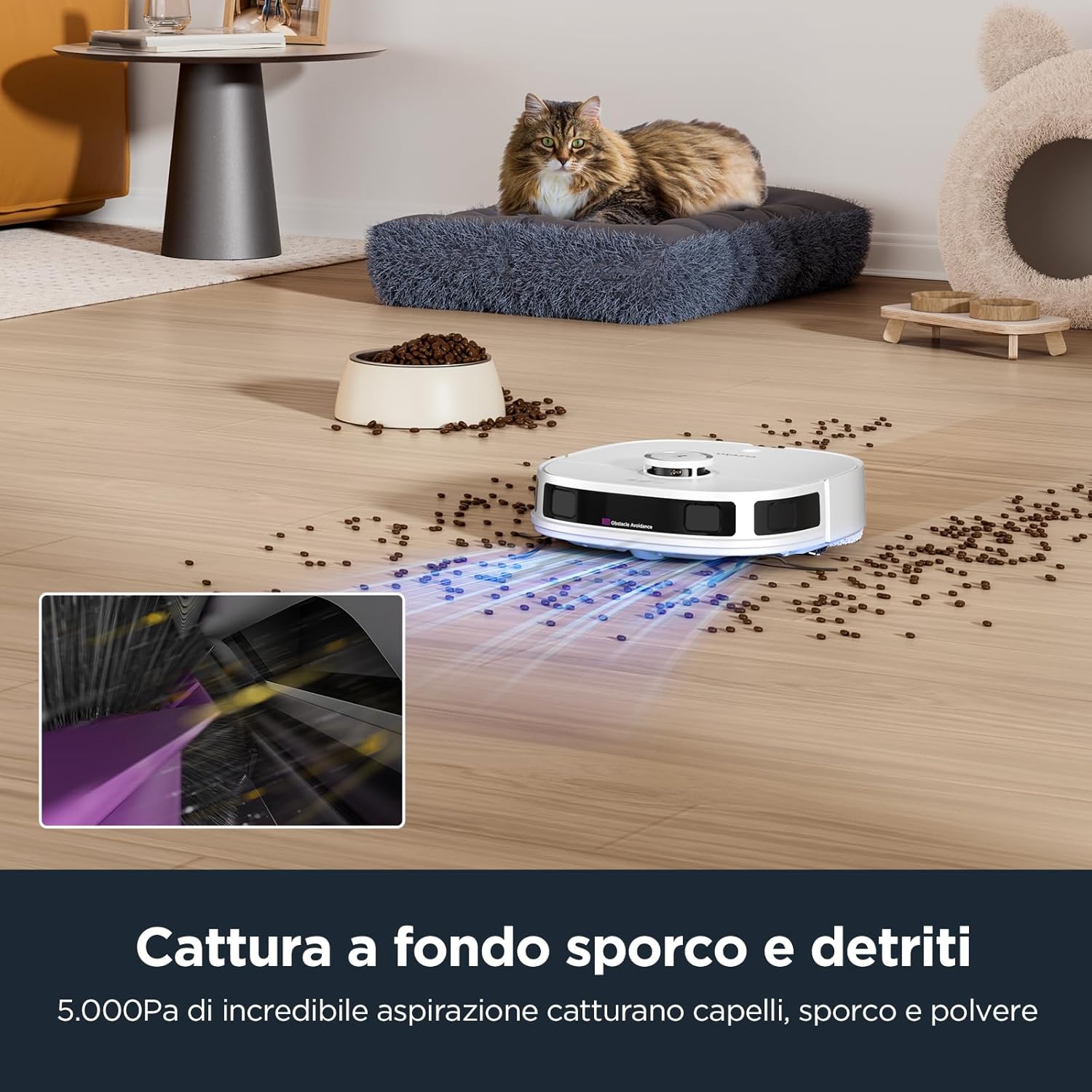 EUREKA J12 Ultra Robot Aspirapolvere e Lavapavimenti con Stazione, Evitamento Ostacoli AI 3D, Autosvuotante per 75 Giorni, Autopulente, Autoasciugante del mocio a 55°C, Navigazione LiDAR, WiFi