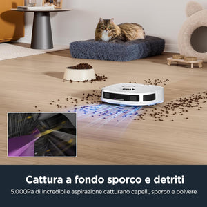 EUREKA J12 Ultra Robot Aspirapolvere e Lavapavimenti con Stazione, Evitamento Ostacoli AI 3D, Autosvuotante per 75 Giorni, Autopulente, Autoasciugante del mocio a 55°C, Navigazione LiDAR, WiFi