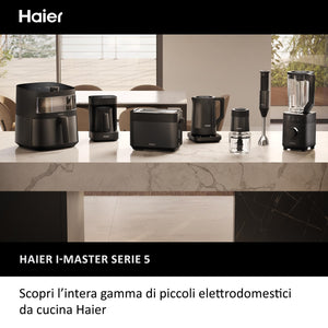 Haier Tritatutto I-Master Series 5, Elettrico 550 W, 2 Velocità, Tritaverdure, Base Antiscivolo, Ciotola in Vetro da 0,5 L, Nero [HCH5B1]