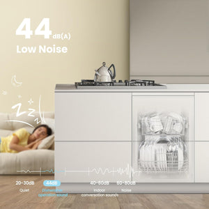 COMFEE' CDWEB914S-W Lavastoviglie da Incasso con 10 coperti, 8 Programmi, di avviamento ritardato, Funzione di Mezzo Carico, cloud wash, Asciugatura Extra - Inox