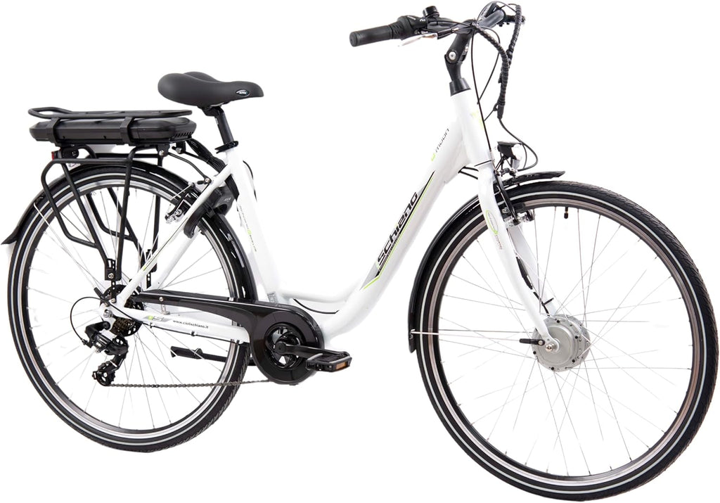F.lli Schiano E-Moon, Bici Elettrica da Città 28 Inches per Adulti, 36V 13Ah Batteria Rimovibile, Motore 250W 40Nm, City Ebike
