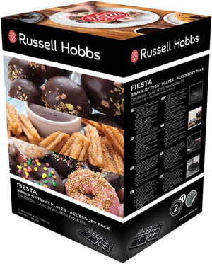 Russell Hobbs set di Piatti extra - Cake Pop, Mini Donut e Churros - Supplemento al Dispositivo Multifunzione 3-1 Fiesta 24540-56; Piatti lavabili in lavastoviglie, Rivestimento Antiaderente, 25490-56