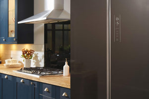 Haier Combinazione frigo-congelatore HB18FGSAAA, frontale in vetro di design, altezza 190, vano frigorifero da 358 l, 181 L GE, fianco a fianco, argento