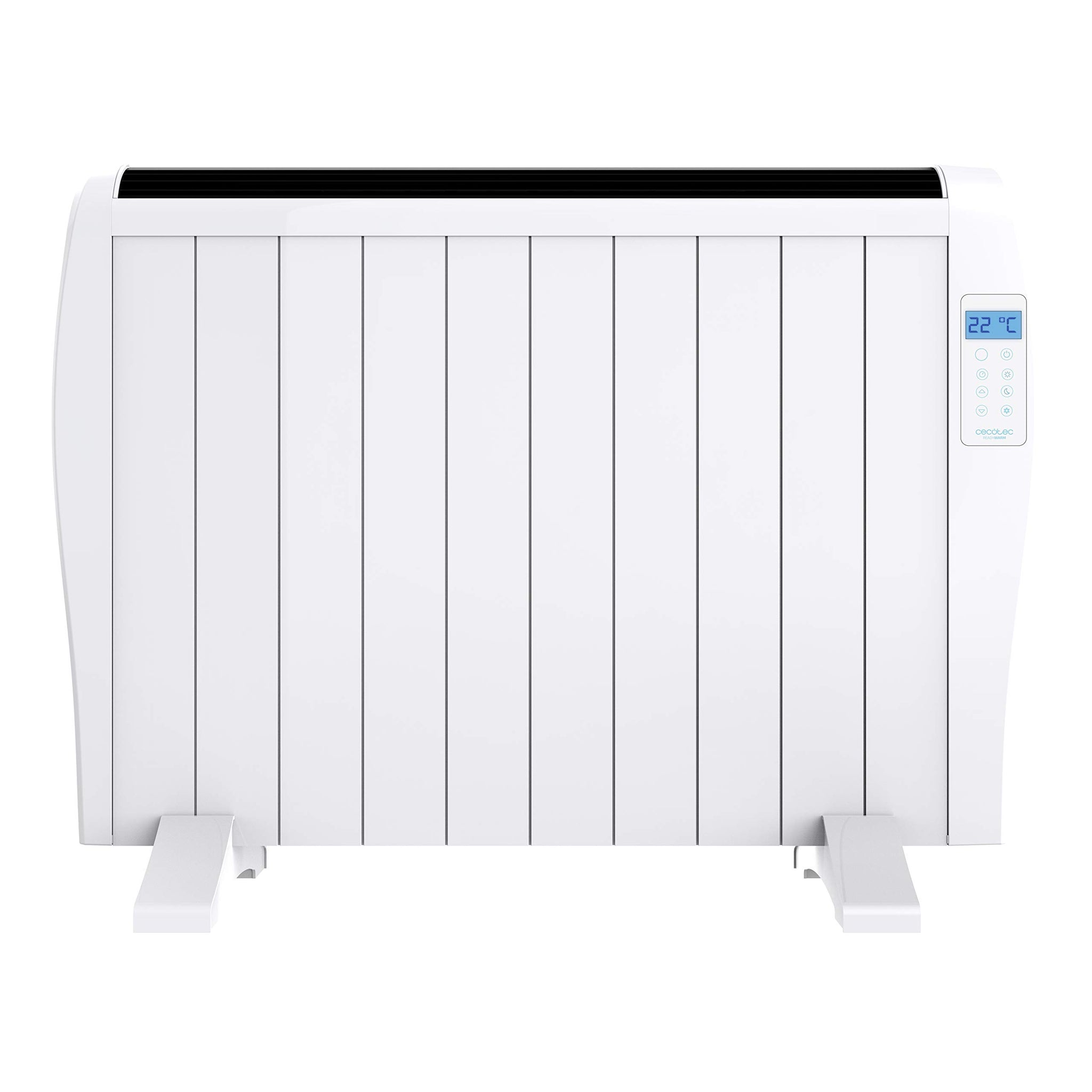 Cecotec Emettitore Termico ReadyWarm 2500 Thermal Black. 12 Elementi e 1800 W, Display LCD, Telecomando a distanza, timer, selezione della temperatura, copertura di 25 m² (12 Moduli, Bianco)