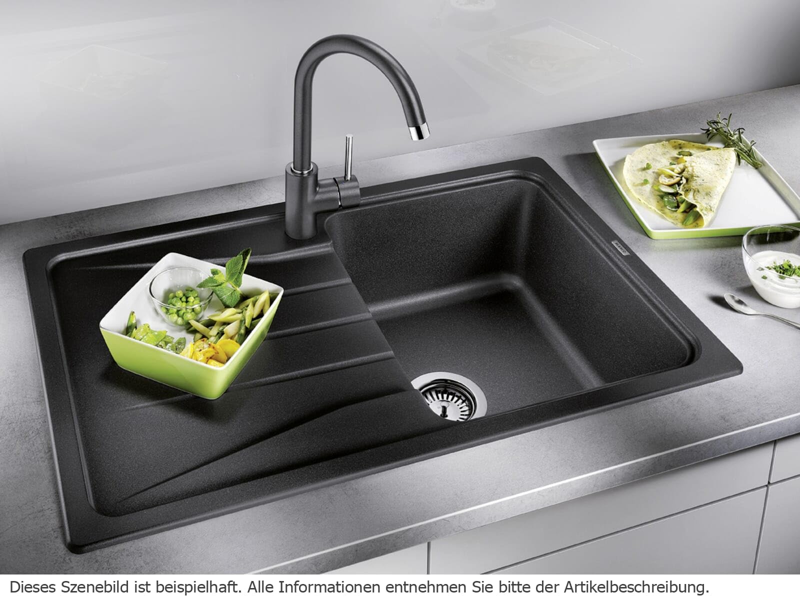 BLANCO 525977 Lavello da Cucina, Nero, 60 cm
