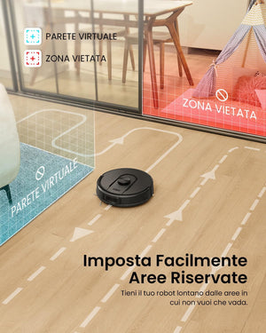 Vexilar W11 Robot Aspirapolvere Lavapavimenti con Mappatura,LiDAR Rilevamento Ostacoli, Aspirapolvere Robot lavapavimenti Potente Navigazione Laser per Pulizia Pavimenti Tappeti Peli Animali