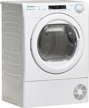 Candy Smart Pro Asciugatrice 9 Kg a Pompa di Calore, Libera Installazione, Classe A++, Connessione Wi-Fi + BLE, Controllo da App, Snap & Dry, 59,6 x 58,5 x 85 cm, Bianca - CSOE H9A2DE-S