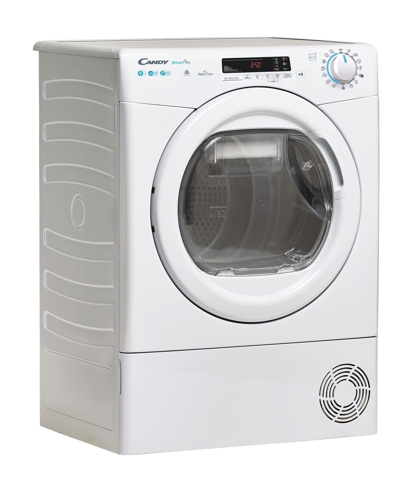 Candy Smart Pro Asciugatrice 9 Kg a Pompa di Calore, Libera Installazione, Classe A++, Connessione Wi-Fi + BLE, Controllo da App, Snap & Dry, 59,6 x 58,5 x 85 cm, Bianca - CSOE H9A2DE-S