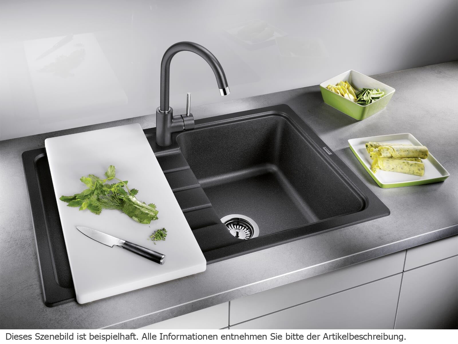 BLANCO 525977 Lavello da Cucina, Nero, 60 cm
