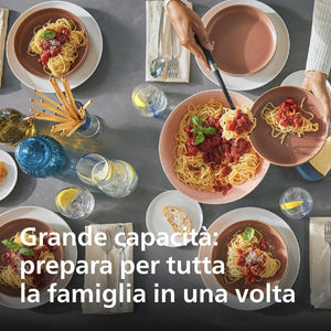 Philips Serie 7000 Macchina per la Pasta - Tecnologia ProExtrude, Pesatura Automatica, 8 Trafile, Impasto Perfetto, Facile da Pulire, Fino a 8 Porzioni, Nero (HR2665/93)