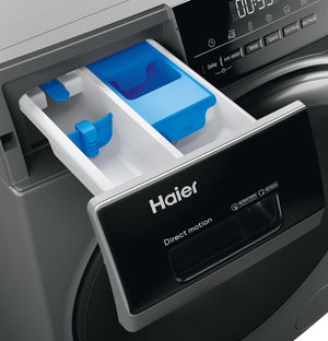 Haier I-Pro Serie 3, Lavasciuga 8+5 KG, Libera Installazione, Classe A, 1400 giri, Vapore, Sensori di Peso, Partenza Programmabile, AxLxP 85x60x62 cm, Antracite- HWD80-B14939S8-S