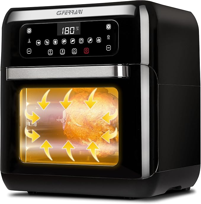 G3 Ferrari G10136 Friggisano 2.0, Friggitrice ad Aria, 11 Litri, 1500 W, 9 Programmi, Display digitale, Nero