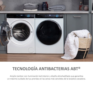 Haier I-PRO SERIES 7 - HWD100-B14979 - Lavatrice asciugatrice 10 kg + 6 kg di asciugatura, 1400 giri/min, motore Direct Motion, tamburo XXL con LED, antibatterici, i-Refresh, Antimacchia, 55 dba,