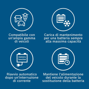 Bosch Automotive C7 Caricabatterie Intelligente E Automatico 12V-24V / 7A, Per Batterie Al Piombo-Acido, Auto E Veicoli Commerciali Leggeri