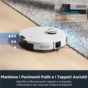 EUREKA NERE10s Robot Aspirapolvere Lavapavimenti con Stazione, Pulizia Senza Sforzo per 45 Giorni, 4000Pa, Raccolta Automatica della Polvere, Autonomia 180min, Navigazione con LiDAR, WiFi/APP