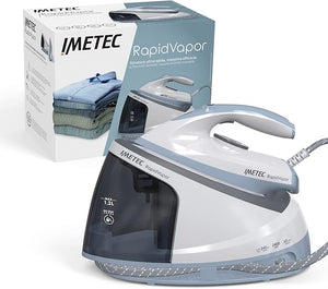 Imetec Rapidvapor Ferro da Stiro Generatore di Vapore, Piastra Fluid Ceramic a Rapido Riscaldamento, Leggero, Sistema di Pulizia Calc Clean, Colpo Vapore 240 g, 2400 W, 5 Bar Pump