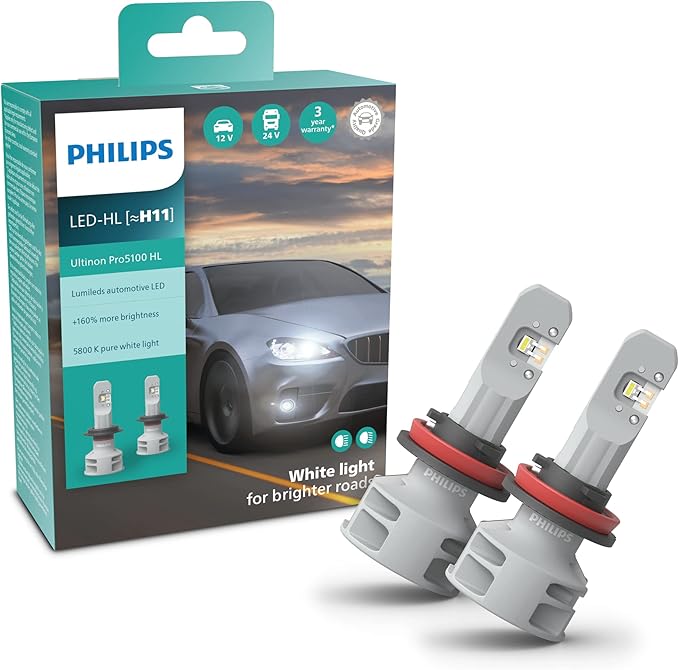Philips Ultinon Pro5100 LED lampadina fari auto (H11), +160%, 5.800K, set di 2
