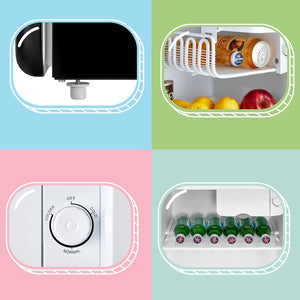 COMFEE' RCD50DK2RT(E) Frigorifero piccolo 47Litri, Design retrò, Mini frigo tavolo, Termostato regolabile, Silenzioso, Adatto a casa, ufficio e hotel, Nero