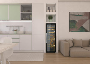 Candy DiVino, CWC 200 EELW/NF, Cantina Vino, 81 bottiglie, 39 dB, APP hOn, Tecnologia Vivino, Monozona, Nero, AxLxP 146x49x55 cm [Classe di efficienza energetica G]