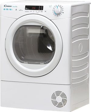 Candy Smart Pro Asciugatrice 9 Kg a Pompa di Calore, Libera Installazione, Classe A++, Connessione Wi-Fi + BLE, Controllo da App, Snap & Dry, 59,6 x 58,5 x 85 cm, Bianca - CSOE H9A2DE-S