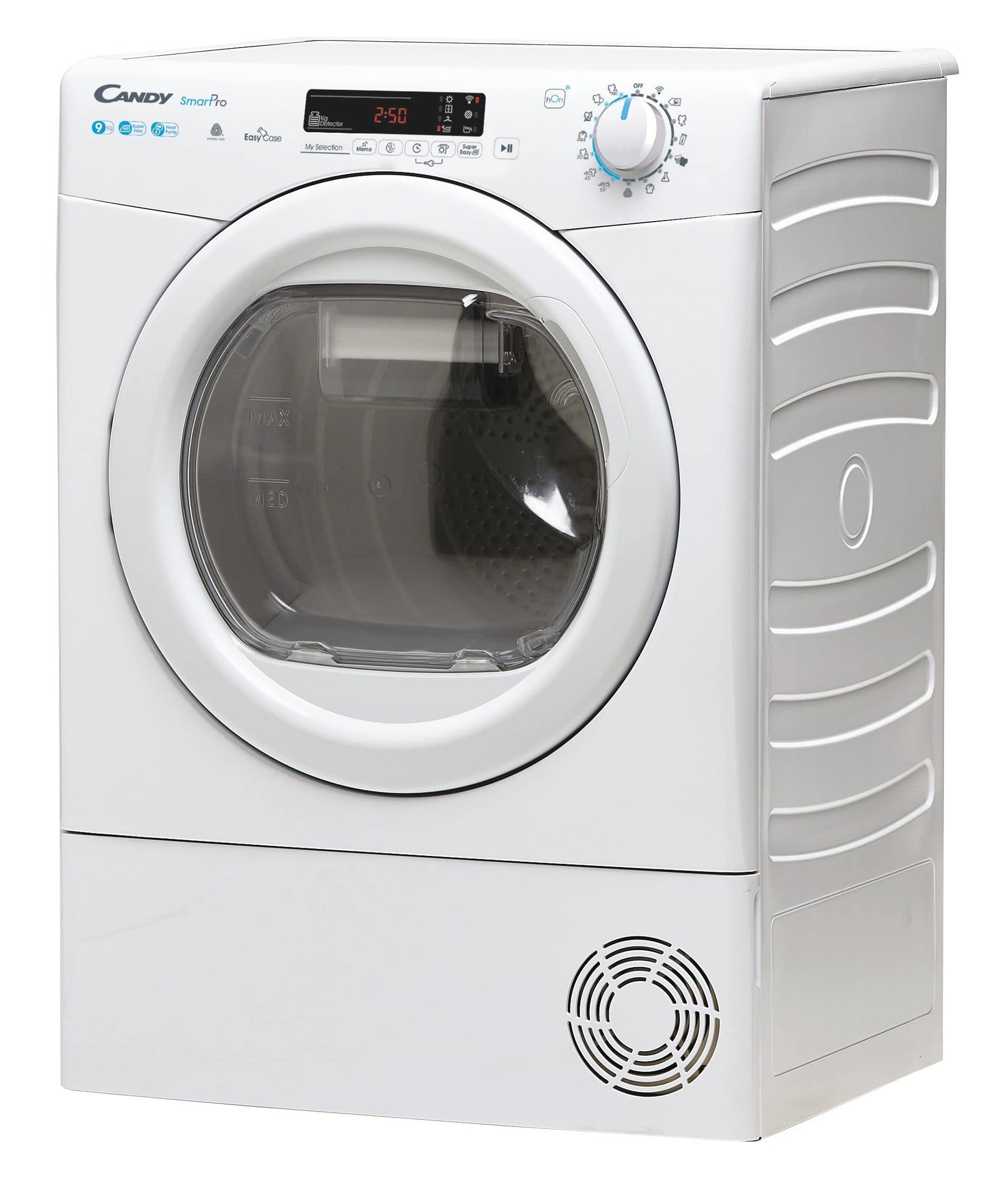 Candy Smart Pro Asciugatrice 9 Kg a Pompa di Calore, Libera Installazione, Classe A++, Connessione Wi-Fi + BLE, Controllo da App, Snap & Dry, 59,6 x 58,5 x 85 cm, Bianca - CSOE H9A2DE-S