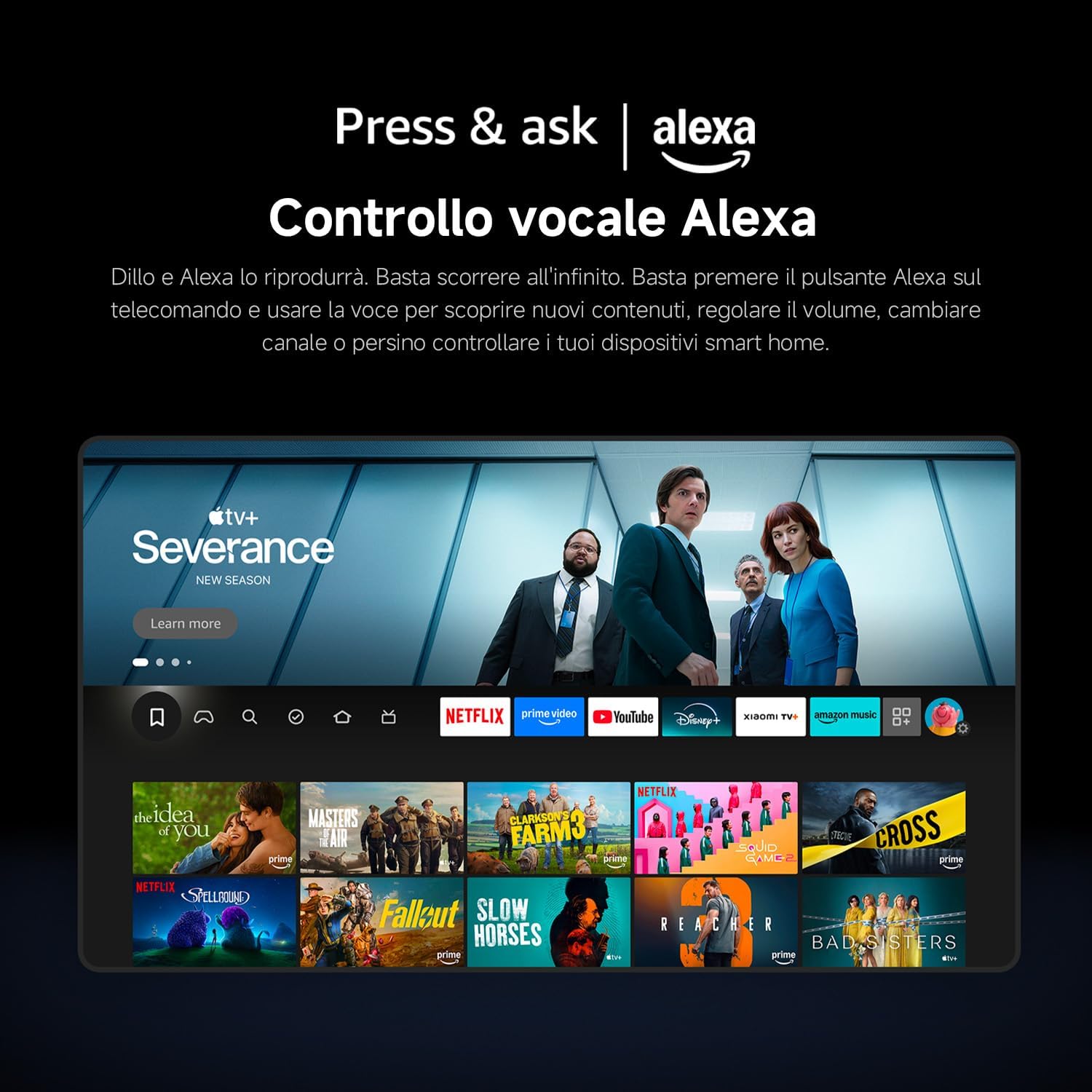 Xiaomi TV F 32, 32 pollici (81 cm), HD, Smart TV, Fire TV,Triple Tuner DVB-C/S/S2/T/T2, Dolby Audio, DTS Virtual:X, DTS-HD, Controllo Vocale Alexa, Compatibile con Apple AirPlay