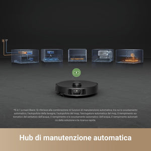 dreame X40 Master Robot Aspirapolvere con Stazione Base Compatta 8-in-1 da 28 CM, Navigazione iIntelligente, Aspirazione da 12000 Pa, Spazzola Laterale Avanzata, Compatibile con Alexa/Siri/Google Home