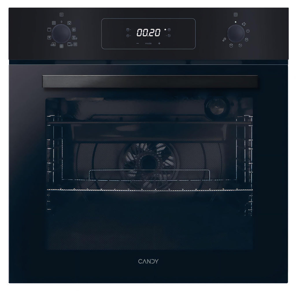 Candy Idea FCM955NRL-C, forno multifunzione 60cm, classe energetica A, pulizia pirolitica, pulizia a vapore, 9 funzioni, capacità 70 l, programmatore LED - nero, 59,5 x 59,5 x 56,8 cm