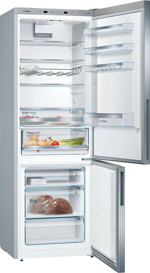 Bosch KGE49AICA Serie 6 - Frigorifero XXL, 201 x 70 cm, extra largo, frigo da 302 l + congelatore da 111 l, VitaFresh, sbrinamento raramente, BigBox spazio per congelatore grande