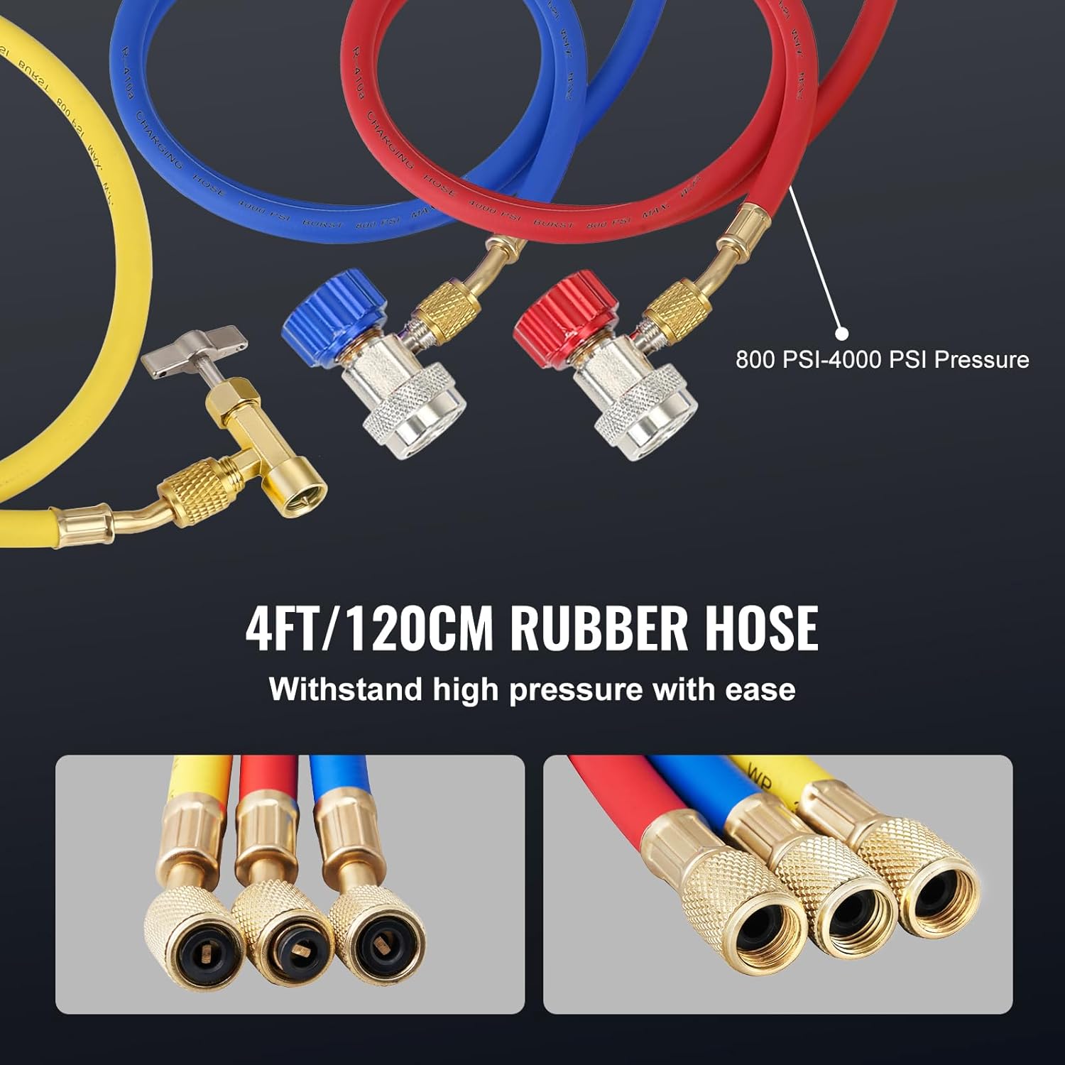 VEVOR Kit Pompa a Vuoto Monostadio per Aria Condizionata di Automobili 150W Pressione tra 55-276 Bar, Kit Pompa Vuoto 100 L/min per Riparazione di Condizionatore Frigo Refrigeranti HVAC