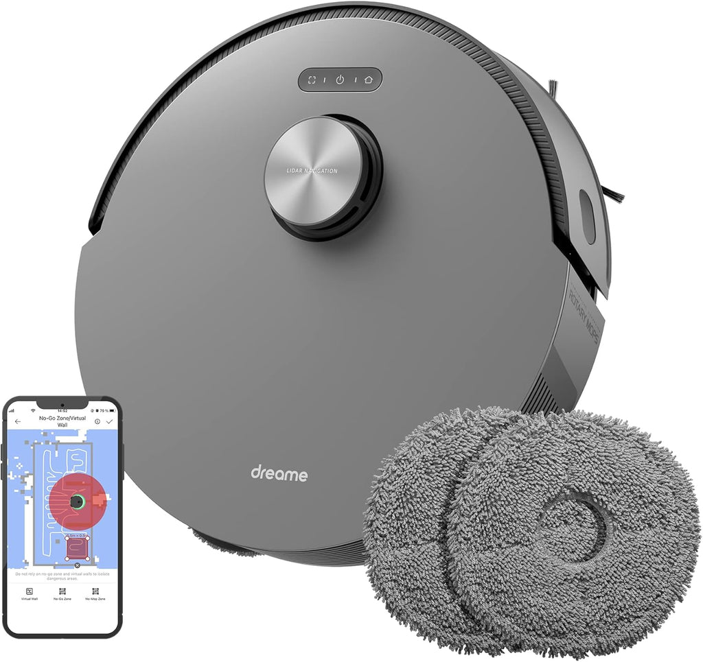 Dreame L10s Pro Robot 2in1 Aspirapolvere e Lavapavimenti, Moci Rotanti, Rilevamento ostacoli 3D, Mappatura Multipiano, Aspirazione Potente 5300Pa Pavimenti Duri Tappeti, Peli Animali, WiFi/APP/Alexa