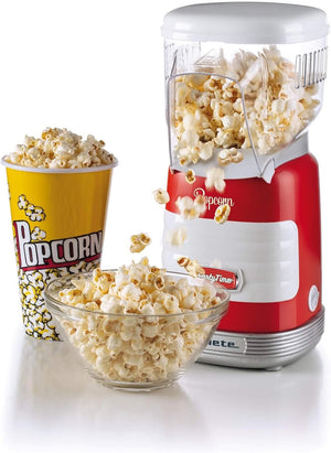 Ariete 2956, Pop Corn Party Time, Macchina per Pop Corn, Scoppia 60gr di Mais per Pop Corn in 2 minuti con Aria Calda, Senza Grassi, 1000 Watt, Rosso