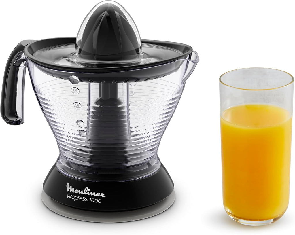 Moulinex Vitapress Spremiagrumi, Ampia Capacità da 1 L, Due Filtri, Estrazione Ottimale del Succo, Facile da Usare, Copertura Protettiva, Cavo Lungo, PC3028