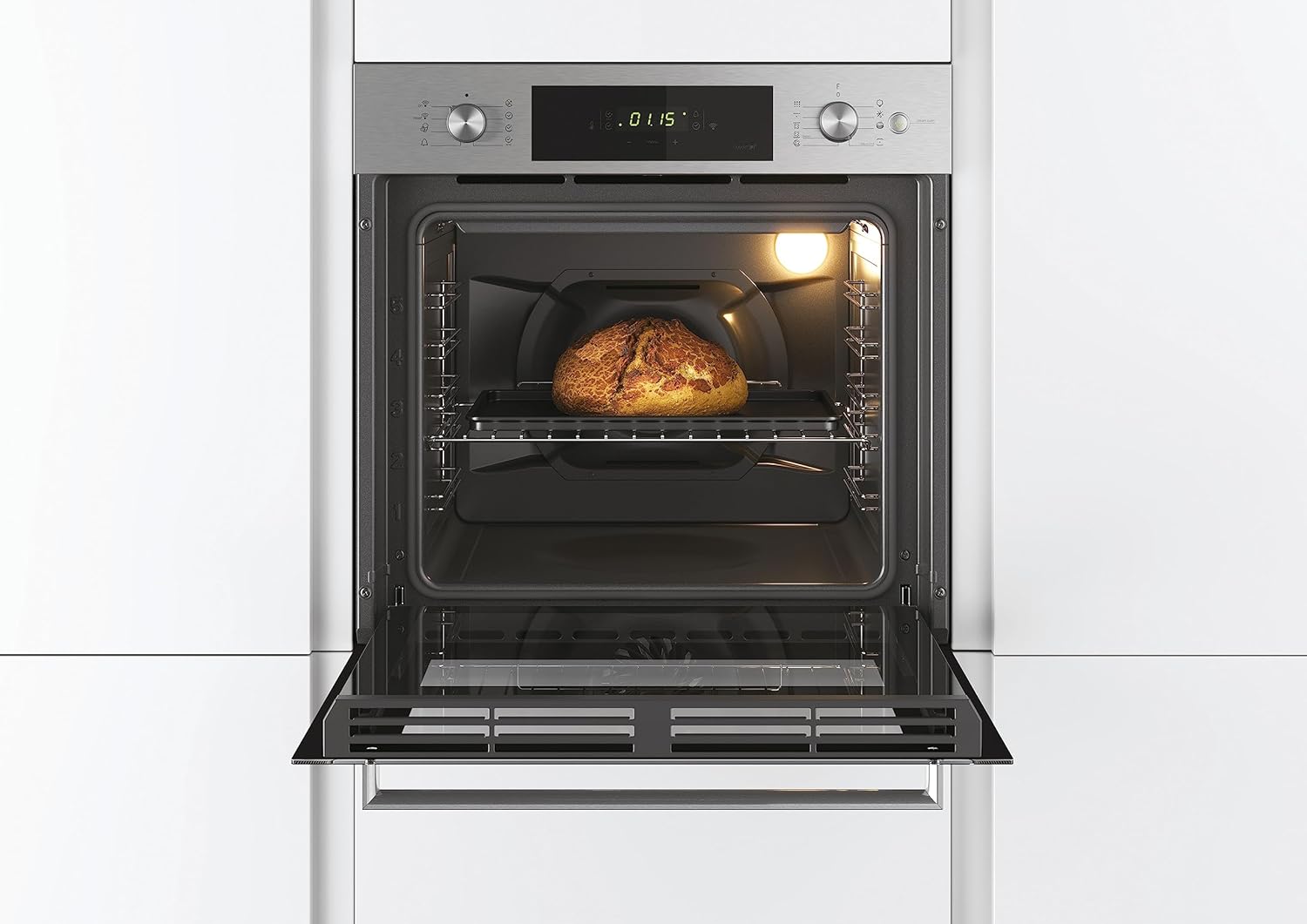 Candy Smart Steam FSCTX886 WIFI Forno Elettrico Multifunzione da Incasso, 70 L, Autopulente, Connesso, Wi-Fi + BLE, Classe A, 59,5x56,8x59,5 cm, Inox