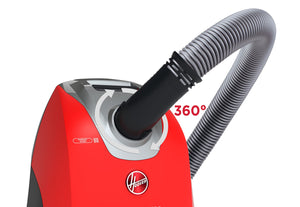 Hoover H-Energy 700 HE710HM 011 Aspirapolvere Con Sacco a Traino, con Filo 7M, 850W, Capacità Sacchetto 5l, Accessori integrati, Potenza Regolabile, Spazzola Parquet e Mobili, Rosso