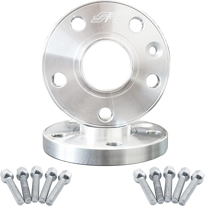 Simoni Racing DR096/B15 - Distanziali alluminio 15mm 5x112 57,1 con bulloneria sferica, Pacco da 2