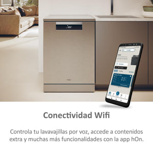 Haier I-Pro Shine Serie 5 XF 6B2M3PX - Lavastoviglie indipendente 60 cm, motore inverter, 16 posate, 3 vassoi, 10 cicli, Wi-Fi, App hOn, Maxi Tub, Powerwash, apertura automatica, 42 dB, inox