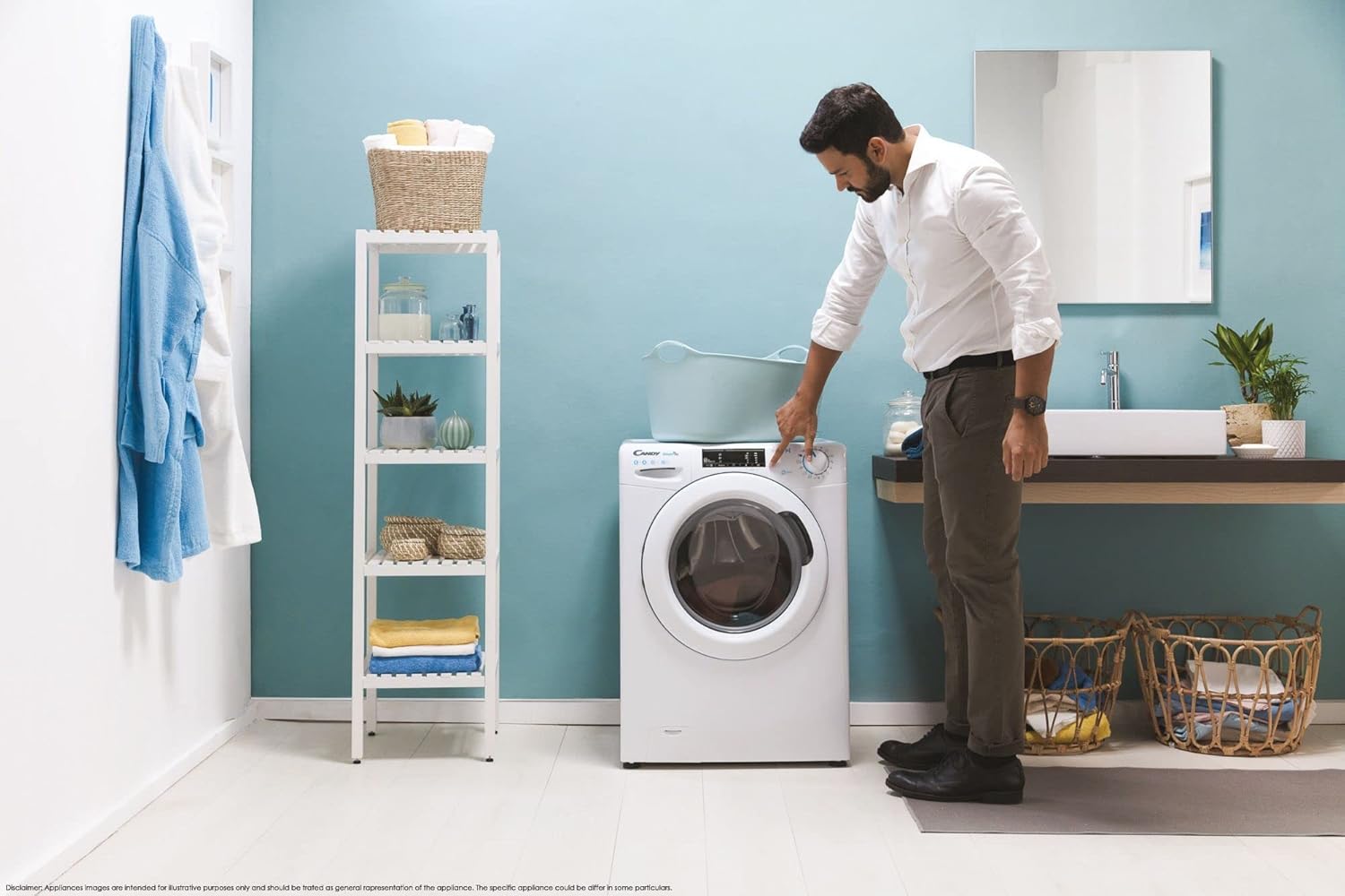 CANDY SMART PRO CSOW 4965TWE/1-S LAVASCIUGA - FRONTAL BIANCO E