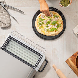 Cecotec Forno elettrico con Finestra per Pizze Fun Pizza&Co Forno Bravo. 2000 W, capacità 18 L, acciaio inox, design piatto per pizza a 9 porzioni, ventilatore a convezione, 15 modalità. Fornetto.
