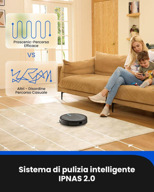 Proscenic 850T Robot Aspirapolvere Lavapavimenti, Aspirazione Potenza 3000Pa Controllo Siri & IFTTT & APP & Alexa, Serbatoio Acqua Elettrico 2-In-1 per Pulizia Domestica/Capelli/Polvere/Lavapavimenti