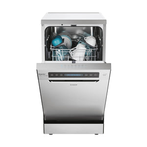Candy Rapidò CF0C7SB0FX Lavastoviglie 45 CM, 10 Servizi, Digitale, Wi-Fi, 8 Programmi, Tecnologia Antibatteri, 47DB, Indicatore Sale e Lucidante, Cesto Superiore Regolabile, Casa Differita, Inox
