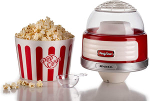 Ariete 2957 Pop Corn XL Party Time - Macchina per Popcorn - Scoppia 60gr di Mais in 2 minuti con Aria Calda - Ciotola Estraibile - 1100 Watt - Rosso