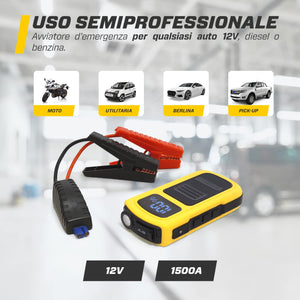 MAXTOOLS JSL400 Avviamento d’Emergenza Professionale per Automobile 2400 A per Veicoli Diesel e a Benzina di Grandi Dimensioni, Potente e Sicuro a 12 V, Batteria al Litio Esterna con USB