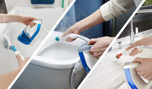 Rowenta RY8534WH Clean & Steam Multi Scopa a Vapore Lavapavimenti Multisuperficie con Accessori, Aspira, Lava e Igienizza Insieme, Elimina Germi e Batteri, Serbatoio Portatile Amovibile, Senza Sacco