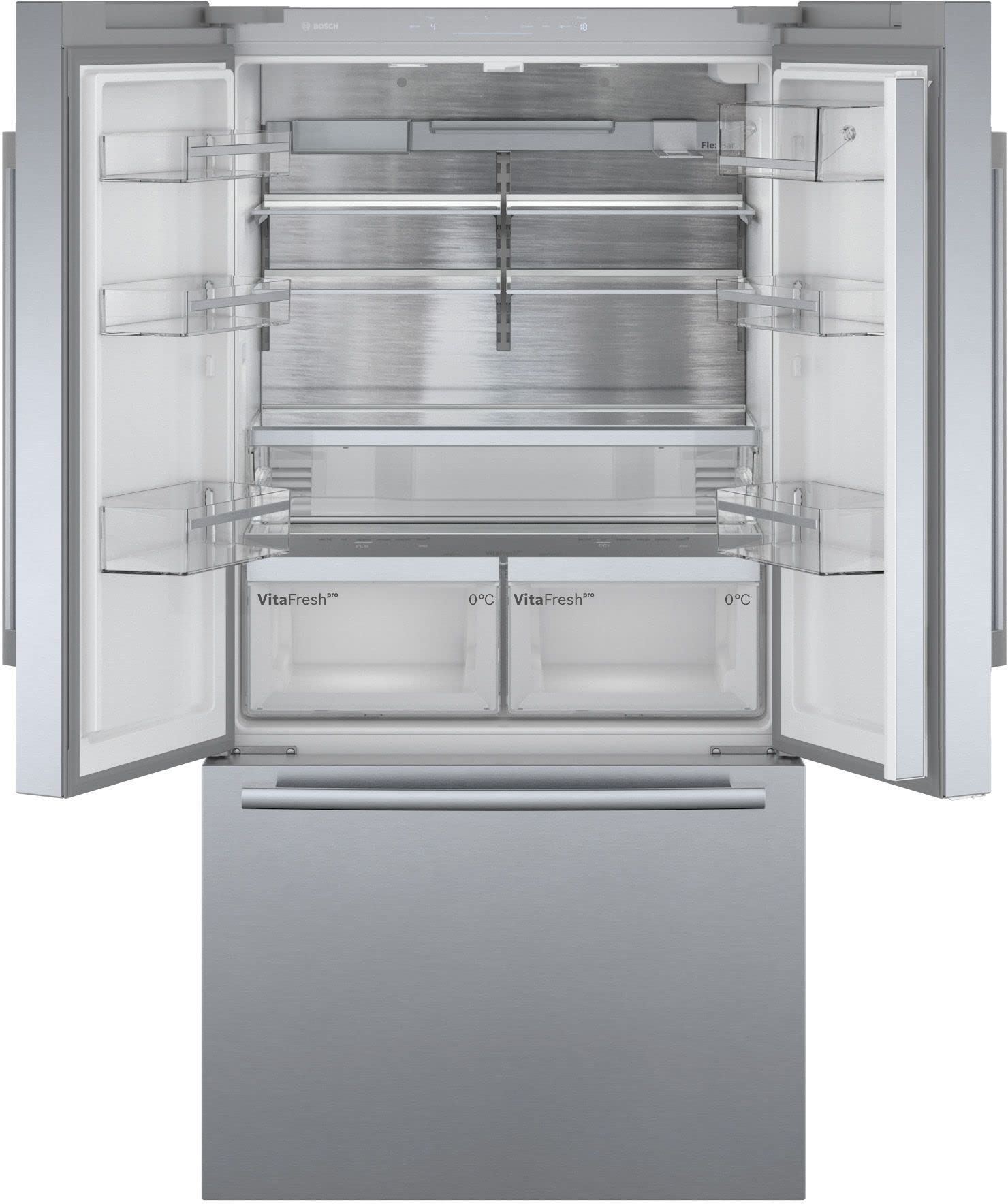 Bosch KFF96PIEP Serie 8 Smarter French Door Frigorifero, 183 x 90,5 cm, refrigerante 402 l + congelatore da 171 l, VitaFresh pro 3 volte più a lungo, NoFrost mai più sbrinare, dispenser di ghiaccio e