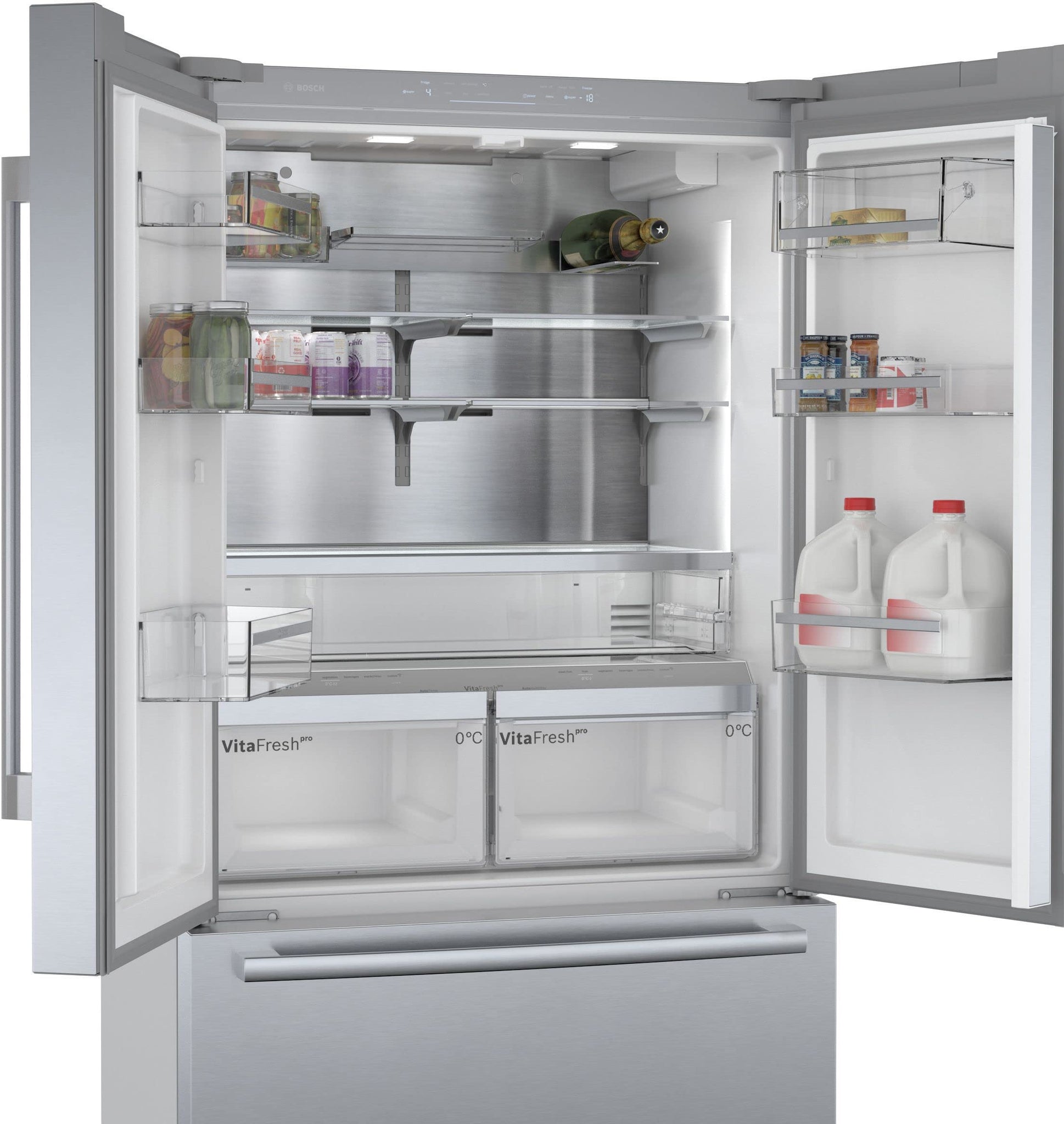 Bosch KFF96PIEP Serie 8 Smarter French Door Frigorifero, 183 x 90,5 cm, refrigerante 402 l + congelatore da 171 l, VitaFresh pro 3 volte più a lungo, NoFrost mai più sbrinare, dispenser di ghiaccio e