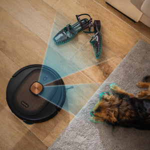 Cecotec Robot Aspirapolvere Conga 9590 Spin Revolution Ultra Power Home.Navigazione Laser, Intelligenza Artificiale, 10.000Pa, Massimo 240min Autonomia, Mopas Rotanti, Spazzola Silicone per Animali