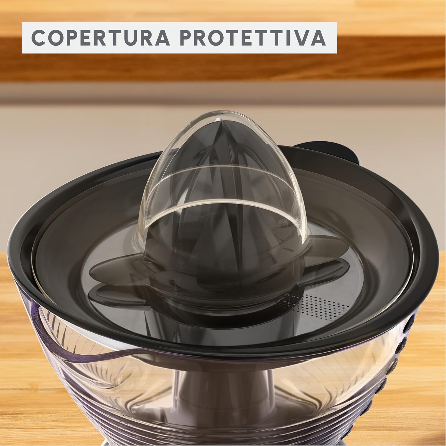 Moulinex Vitapress Spremiagrumi, Ampia Capacità da 1 L, Due Filtri, Estrazione Ottimale del Succo, Facile da Usare, Copertura Protettiva, Cavo Lungo, PC3028