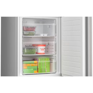 Bosch KGN362LBF, Serie 4, Frigorifero congelatore, 186 x 60 cm, 218 L refrigerante e congelatore da 103 l, effetto acciaio inossidabile, NoFrost, VitaFresh XXL per una maggiore freschezza,
